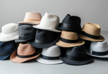 Conflicts of Interest: Which Hat Do You Wear to Board Meetings? A collection of various colored fedora hats stacked on a plain gray surface, showcasing a diversity of styles and materials.