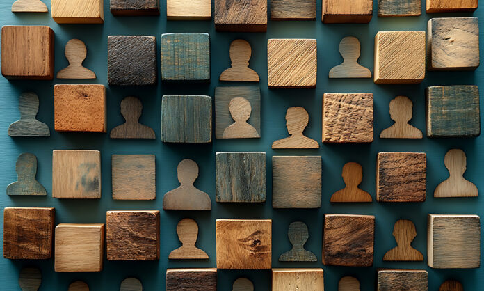Wooden Cube Community Abstract Business Group Representation