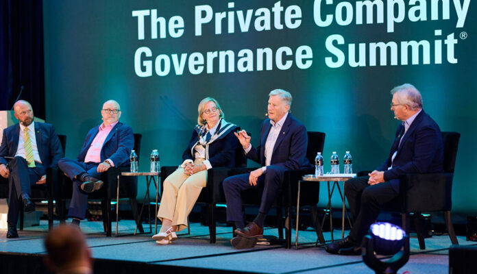 From left to right: Deloitte's Wolfe Tone, David Barnard, Letitia Hussey Beauregard, Brian Griffith and Bill Graebel at PCGS 2025. (Image: MLR Media)